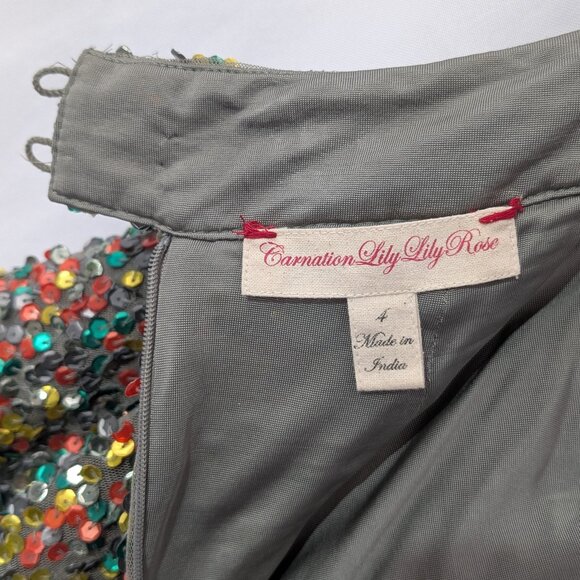 Anthropologie Sequin Pencil Skirt - Carnation Lily Lily Rose, Multicolored Sz 4 - Picture 4 of 16